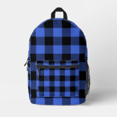 Buffalo Karo Blue & Black Lumberjack Kariert auf e Bedruckter Rucksack (Vorderseite)
