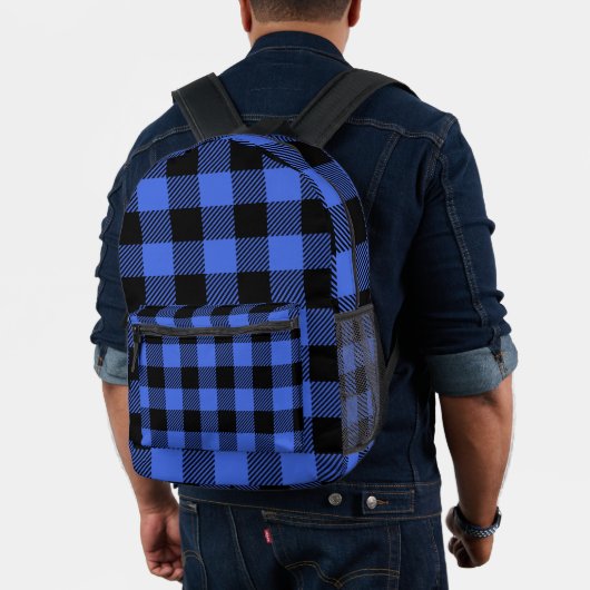 Buffalo Karo Blue & Black Lumberjack Kariert auf e Bedruckter Rucksack (Insitu (Modell))