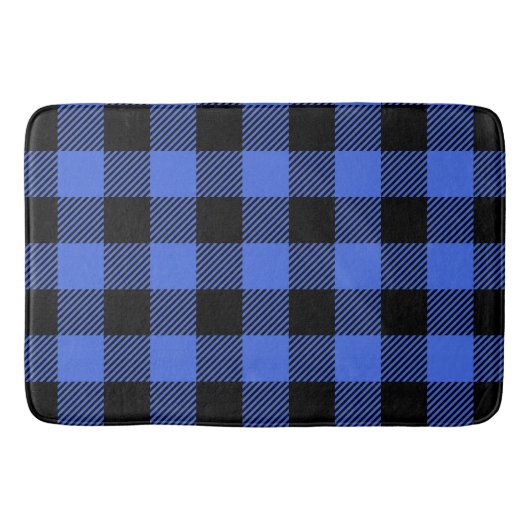 Buffalo Karo Blue & Black Lumberjack Kariertes Dek Badematte (Vorderseite)