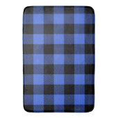 Buffalo Karo Blue & Black Lumberjack Kariertes Dek Badematte (Vorderseite Vertikal)