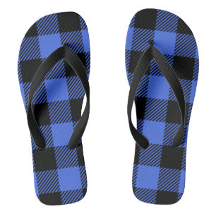 Buffalo Karo Blue & Black Lumberjack Kariertes Dek Badesandalen