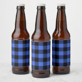 Buffalo Karo Blue & Black Lumberjack Kariertes Dek Bierflaschenetikett (Flaschen)