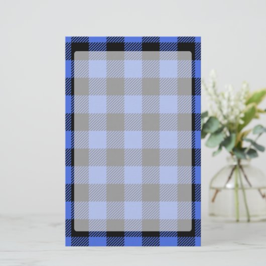 Buffalo Karo Blue & Black Lumberjack Kariertes Dek Briefpapier (Stehend Vorderseite)