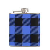 Buffalo Karo Blue & Black Lumberjack Kariertes Dek Flachmann (Vorderseite)