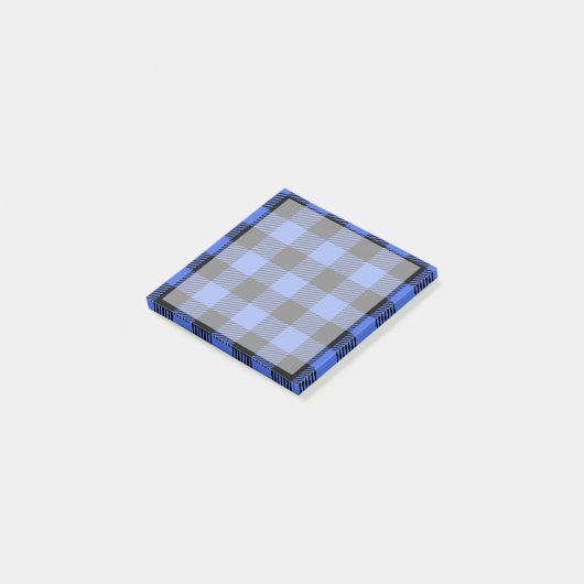 Buffalo Karo Blue & Black Lumberjack Kariertes Dek Post-it Klebezettel (angewinkelt)