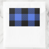 Buffalo Karo Blue & Black Lumberjack Kariertes Dek Rechteckiger Aufkleber (Tasche)