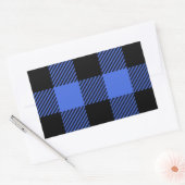 Buffalo Karo Blue & Black Lumberjack Kariertes Dek Rechteckiger Aufkleber (Umschlag)