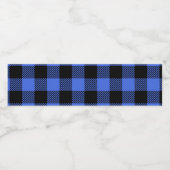Buffalo Karo Blue & Black Lumberjack Kariertes Dek Wasserflaschenetikett (Einzelnes Label)