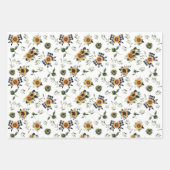 Büffalo Karo Bow & Sunflower Trio Wrapping Paper Geschenkpapier Set (Vorderseite)