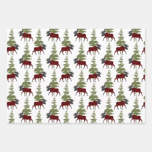 Buffalo Karo Bull Moose Geschenkpapier Set (Vorderseite 2)