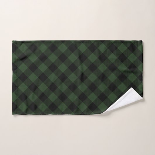 Buffalo Karo Celtic Green and Black Squares Karier Badhandtuch Set (Handtuch)