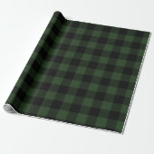 Buffalo Karo Celtic Green and Black Squares Karier Geschenkpapier (Ungerollt)