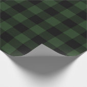 Buffalo Karo Celtic Green and Black Squares Karier Geschenkpapier (Ecke)
