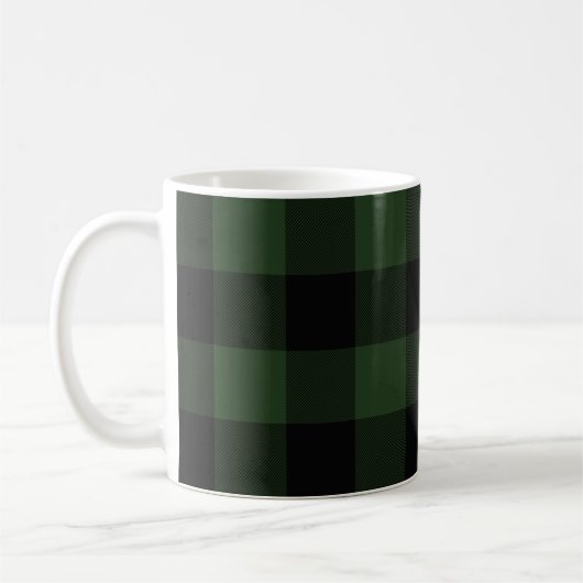 Buffalo Karo Celtic Green and Black Squares Karier Kaffeetasse (Links)