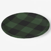Buffalo Karo Celtic Green and Black Squares Karier Pappteller (Schrägansicht)