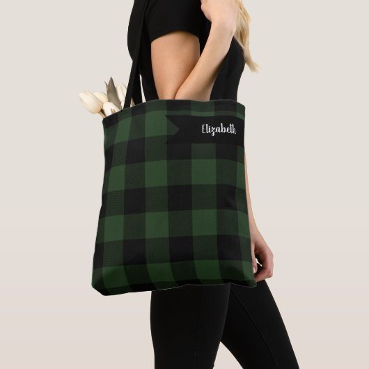 Buffalo Karo Celtic Green and Black Squares Karier Tasche (Von Nahem)