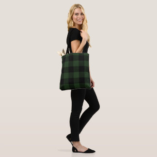 Buffalo Karo Celtic Green and Black Squares Karier Tasche