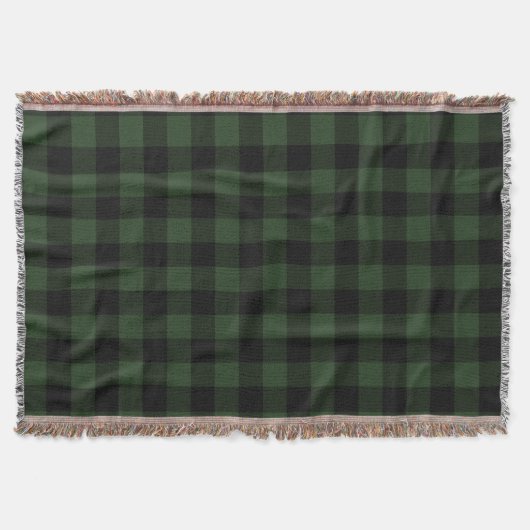 Buffalo Karo Celtic Green und Black Squares Karier Decke (Vorderseite)