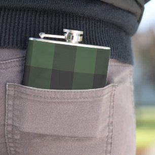 Buffalo Karo Celtic Green und Black Squares Karier Flachmann