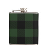 Buffalo Karo Celtic Green und Black Squares Karier Flachmann (Vorderseite)