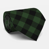 Buffalo Karo Celtic Green und Black Squares Karier Krawatte (Gerollt)