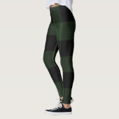 Buffalo Karo Celtic Green und Black Squares Karier Leggings (Links)
