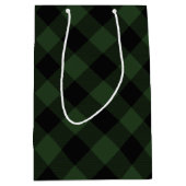 Buffalo Karo Celtic Green und Black Squares Karier Mittlere Geschenktüte (Vorderseite)