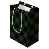 Buffalo Karo Celtic Green und Black Squares Karier Mittlere Geschenktüte (Vorderseite Schrägansicht)