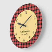 Buffalo Karo Custom Colors SVG Personalisiert Name Große Wanduhr (Winkel)