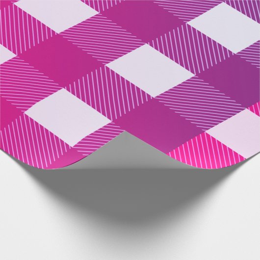 Buffalo Karo ein Hot Pink Simple Stylish Girly Geschenkpapier (Ecke)