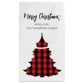 Buffalo Karo Frohe Weihnachten Custom Kleine Geschenktüte (Rückseite)