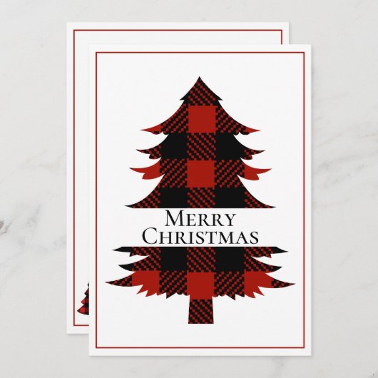 Buffalo Karo Frohe Weihnachten Rustikal Einfach (Vorne/Hinten)