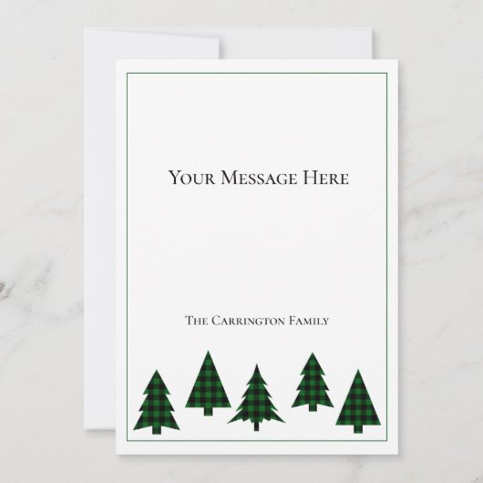 Buffalo Karo Frohe Weihnachten Rustikal Einfach (Rückseite)