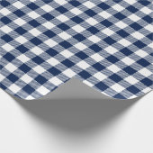 Buffalo Karo Gingham-Muster blau Geschenkpapier (Ecke)