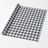 Buffalo Karo Gingham-Muster Holzkohle grau Geschenkpapier (Ungerollt)