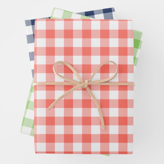 Buffalo Karo Gingham Muster Set Holiday Geschenkpapier Set (Beispiel)