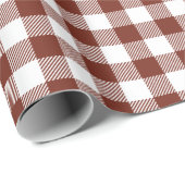 Buffalo Karo Gingham-Muster Zimtbraun Geschenkpapier (Rolleneckpunkt)