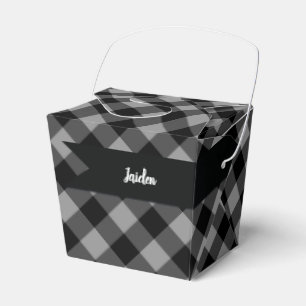 Buffalo-Karo Grau-Schwarze Geschenkverpackungen Geschenkschachtel
