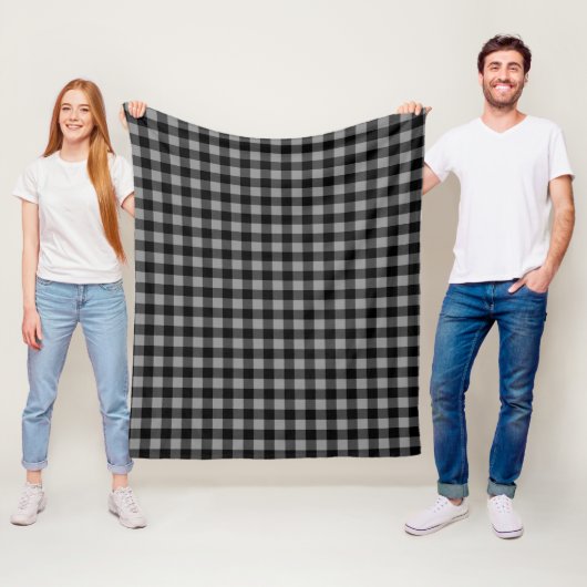 Buffalo Karo Grau und Schwarz Quadrate Kariert Fleecedecke (Beispiel)