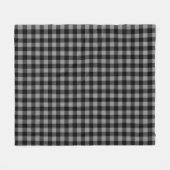 Buffalo Karo Grau und Schwarz Quadrate Kariert Fleecedecke (Vorderseite (Horizontal))