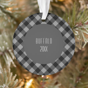 Buffalo Karo Gray Clan Tartan Scottish Kariert Ornament