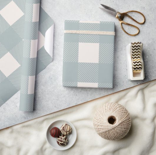 Buffalo Karo Gray Simple Stylish Trendy Geschenkpapier (Kunsthandwerk)