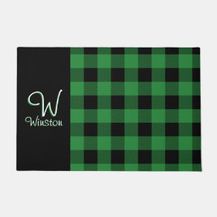 Buffalo Karo Green Kariert Doormat Fußmatte