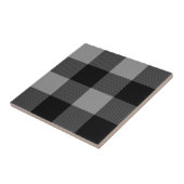 Buffalo Karo Grey and Black Squares Kariert Fliese (Seite)