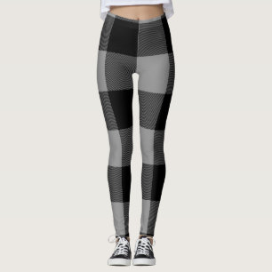 Buffalo Karo Grey and Black Squares Kariert Leggings