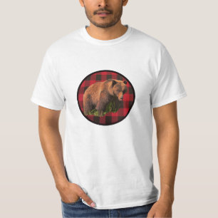 Buffalo-Karo-Grizzlybär-T-Shirt T-Shirt
