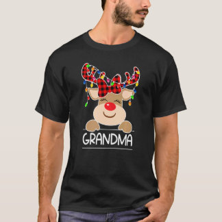 Buffalo Karo Großmutter Rentier Weihnachtslicht Fa T-Shirt