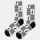 Buffalo-Karo-Hirsch-Rustikales-Waldmuster Socken (Linkes Detail)