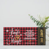 Buffalo Karo Jingle und Mingle Weihnachts-Party Einladung (Stehend Vorderseite)