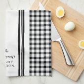 Buffalo Karo Kariert Black | Name der weißen Famil Geschirrtuch (Viertel Falte)